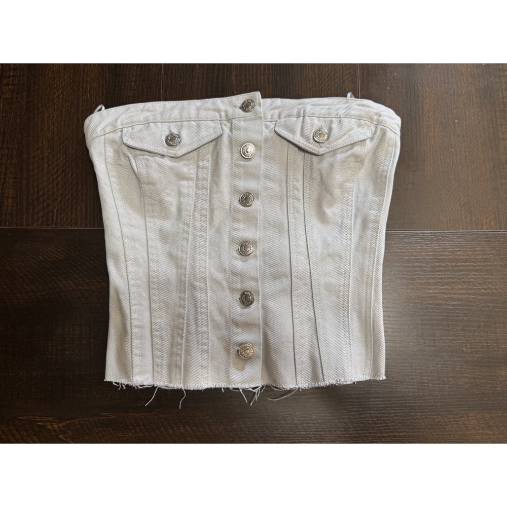 EUC ZARA Strapless Denim Corset Size XS